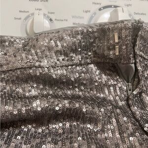 Sequin gray cargo dress pants